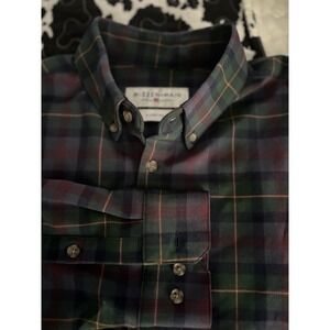 Mizzen + Main XL City Flannel Button Down Shirt Mens Trim Fit Plaid Performance